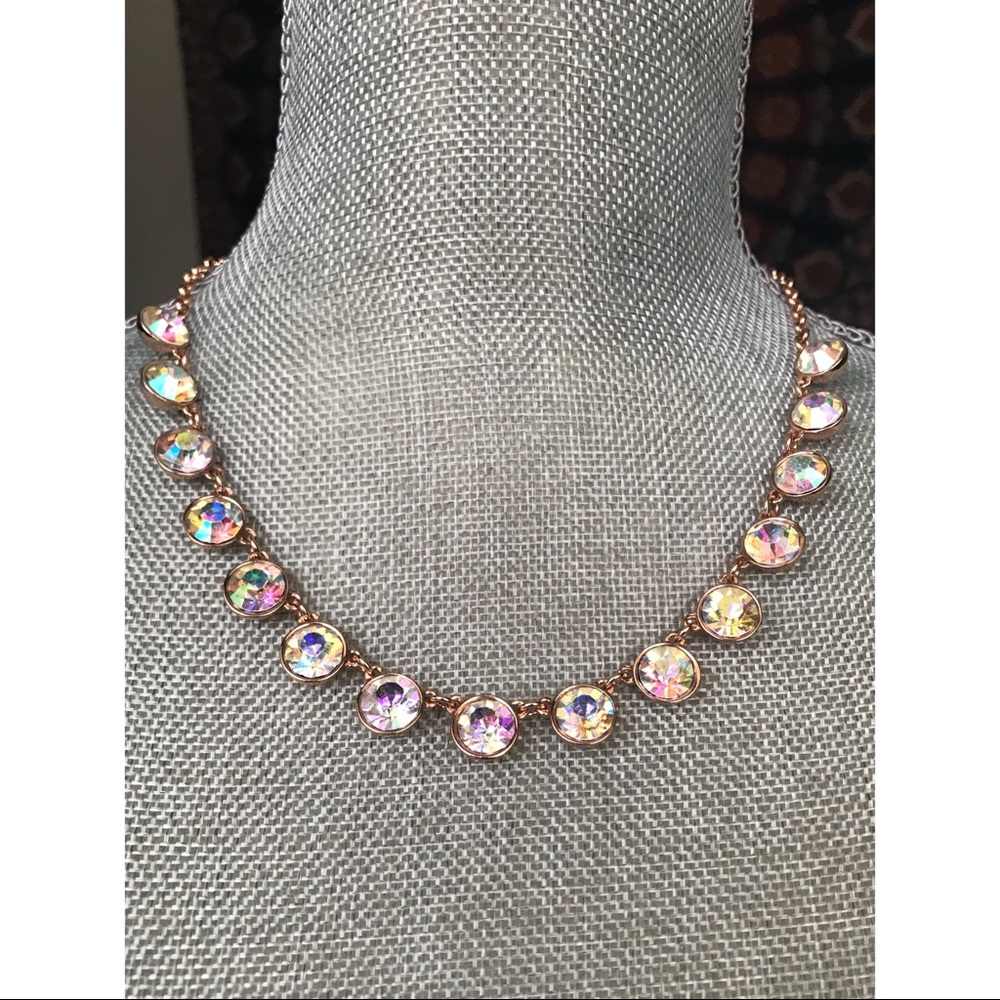 Rose Gold Opalescent Stone Necklace
